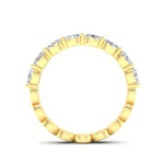 14K Gold Oval Cut Halfway Eternity East West Prong Set Lab Grown Diamond Wedding Band Ring Oval Cut ABB-437.1-LGD  - Abtin & Co.