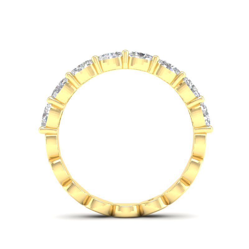 14K Gold Oval Cut Halfway Eternity East West Prong Set Lab Grown Diamond Wedding Band Ring Oval Cut ABB-437.1-LGD  - Abtin & Co.