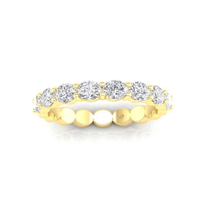 14K Gold Oval Cut Halfway Eternity East West Prong Set Lab Grown Diamond Wedding Band Ring Oval Cut ABB-437.1-LGD  - Abtin & Co.