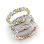 14K Gold Oval Cut Halfway Eternity East West Prong Set Lab Grown Diamond Wedding Band Ring Oval Cut ABB-439.1-LGD-3  - Abtin & Co.