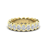 14K Gold Oval Cut Halfway Eternity Half Bezel Set Lab Grown Diamond Wedding Band Ring Oval Cut ABB-420.1-LGD  - Abtin & Co.
