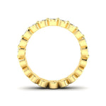 14K Gold Oval Cut Halfway Eternity Half Bezel Set Lab Grown Diamond Wedding Band Ring Oval Cut ABB-420.1-LGD  - Abtin & Co.