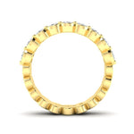 14K Gold Oval Cut Halfway Eternity Half Bezel Set Lab Grown Diamond Wedding Band Ring Oval Cut ABB-421.1-LGD  - Abtin & Co.