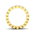 14K Gold Oval Cut Halfway Eternity Milgrain Bezel Set Lab Grown Diamond Wedding Band Ring Oval Cut ABB-422.1-LGD  - Abtin & Co.