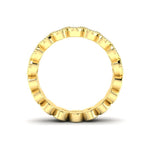 14K Gold Oval Cut Halfway Eternity Milgrain Bezel Set Lab Grown Diamond Wedding Band Ring Oval Cut ABB-423.1-LGD  - Abtin & Co.