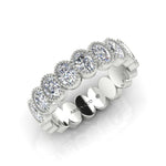 14K Gold Oval Cut Halfway Eternity Milgrain Bezel Set Lab Grown Diamond Wedding Band Ring Oval Cut ABB-423.1-LGD  - Abtin & Co.