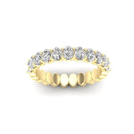 14K Gold Oval Cut Halfway Eternity U Prong Set Lab Grown Diamond Wedding Band Ring Oval Cut ABB-391.1-LGD  - Abtin & Co.