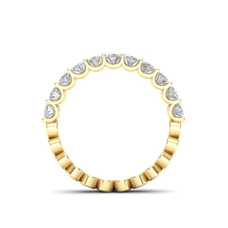 14K Gold Oval Cut Halfway Eternity U Prong Set Lab Grown Diamond Wedding Band Ring Oval Cut ABB-391.1-LGD  - Abtin & Co.