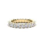 14K Gold Oval Cut Halfway Eternity U Prong Set Lab Grown Diamond Wedding Band Ring Oval Cut ABB-391.1-LGD  - Abtin & Co.