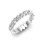 14K Gold Oval Cut Halfway Eternity U Prong Set Lab Grown Diamond Wedding Band Ring Oval Cut ABB-391.1-LGD  - Abtin & Co.