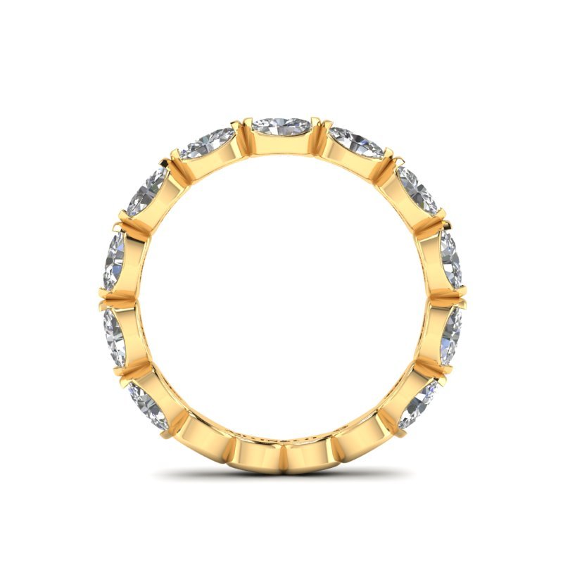 14K Gold Oval Cut Three Quarter Way East West Eternity Frame Set Lab Grown Diamond Wedding Band Ring Oval Cut ABB-394.2-LGD  - Abtin & Co.