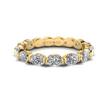 14K Gold Oval Cut Three Quarter Way East West Eternity Frame Set Lab Grown Diamond Wedding Band Ring Oval Cut ABB-394.2-LGD  - Abtin & Co.