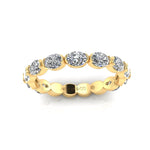 14K Gold Oval Cut Three Quarter Way East West Eternity Frame Set Lab Grown Diamond Wedding Band Ring Oval Cut ABB-394.2-LGD  - Abtin & Co.