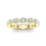 14K Gold Oval Cut Three Quarter Way Eternity East West Floating Set Lab Grown Diamond Wedding Band Ring Oval Cut ABB-440.2-LGD-2  - Abtin & Co.