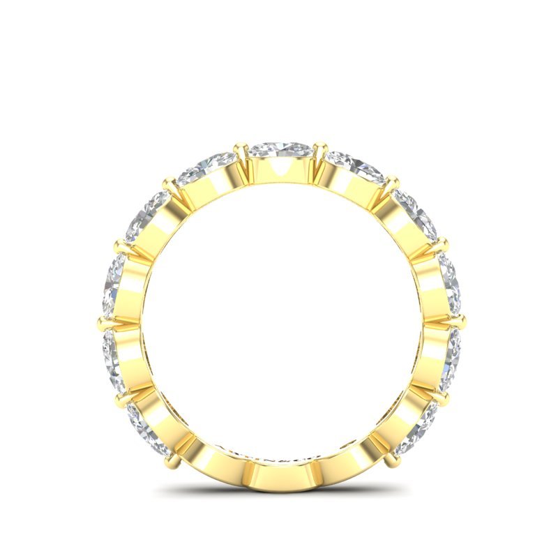 14K Gold Oval Cut Three Quarter Way Eternity East West Floating Set Lab Grown Diamond Wedding Band Ring Oval Cut ABB-440.2-LGD-2  - Abtin & Co.