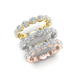 14K Gold Oval Cut Three Quarter Way Eternity East West Floating Set Lab Grown Diamond Wedding Band Ring Oval Cut ABB-440.2-LGD-3  - Abtin & Co.