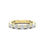 14K Gold Oval Cut Three Quarter Way Eternity East West Floating Set Lab Grown Diamond Wedding Band Ring Oval Cut ABB-440.2-LGD-1  - Abtin & Co.