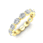 14K Gold Oval Cut Three Quarter Way Eternity East West Floating Set Lab Grown Diamond Wedding Band Ring Oval Cut ABB-440.2-LGD-2  - Abtin & Co.