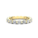 14K Gold Oval Cut Three Quarter Way Eternity East West Floating Set Lab Grown Diamond Wedding Band Ring Oval Cut ABB-438.2-LGD  - Abtin & Co.