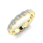 14K Gold Oval Cut Three Quarter Way Eternity East West Prong Set Lab Grown Diamond Wedding Band Ring Oval Cut ABB-439.2-LGD-2  - Abtin & Co.