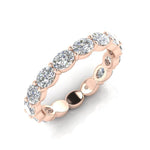 14K Gold Oval Cut Three Quarter Way Eternity East West Prong Set Lab Grown Diamond Wedding Band Ring Oval Cut ABB-439.2-LGD-3  - Abtin & Co.
