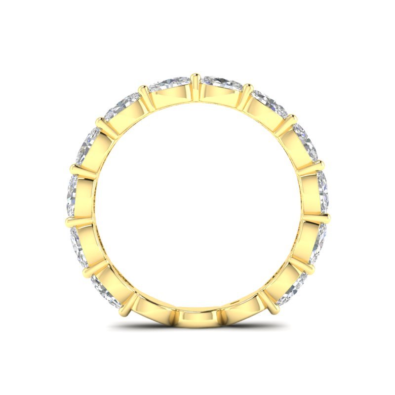 14K Gold Oval Cut Three Quarter Way Eternity East West Prong Set Lab Grown Diamond Wedding Band Ring Oval Cut ABB-439.2-LGD-2  - Abtin & Co.