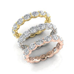 14K Gold Oval Cut Three Quarter Way Eternity East West Prong Set Lab Grown Diamond Wedding Band Ring Oval Cut ABB-439.2-LGD-3  - Abtin & Co.
