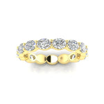 14K Gold Oval Cut Three Quarter Way Eternity East West Prong Set Lab Grown Diamond Wedding Band Ring Oval Cut ABB-439.2-LGD-2  - Abtin & Co.