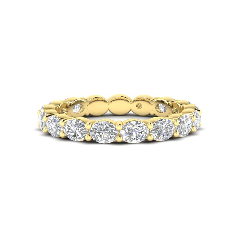 14K Gold Oval Cut Three Quarter Way Eternity East West Prong Set Lab Grown Diamond Wedding Band Ring Oval Cut ABB-437.2-LGD  - Abtin & Co.