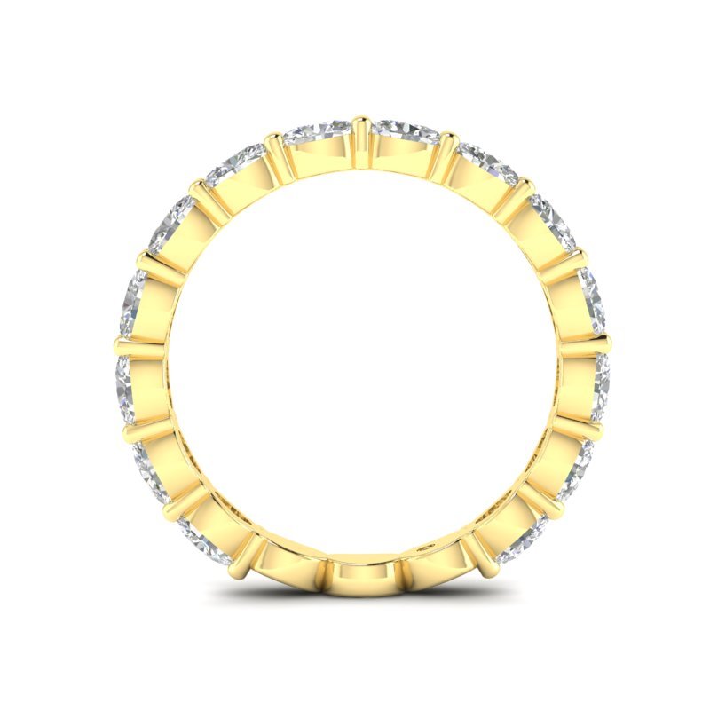 14K Gold Oval Cut Three Quarter Way Eternity East West Prong Set Lab Grown Diamond Wedding Band Ring Oval Cut ABB-437.2-LGD  - Abtin & Co.