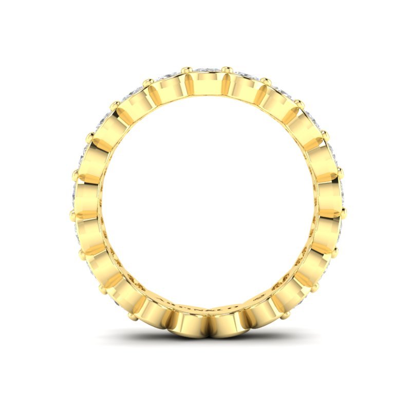 14K Gold Oval Cut Three Quarter Way Eternity Half Bezel Set Lab Grown Diamond Wedding Band Ring Oval Cut ABB-420.2-LGD  - Abtin & Co.