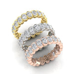 14K Gold Oval Cut Three Quarter Way Eternity Half Bezel Set Lab Grown Diamond Wedding Band Ring Oval Cut ABB-420.2-LGD  - Abtin & Co.