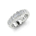 14K Gold Oval Cut Three Quarter Way Eternity Half Bezel Set Lab Grown Diamond Wedding Band Ring Oval Cut ABB-420.2-LGD  - Abtin & Co.