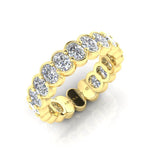 14K Gold Oval Cut Three Quarter Way Eternity Half Bezel Set Lab Grown Diamond Wedding Band Ring Oval Cut ABB-421.2-LGD  - Abtin & Co.