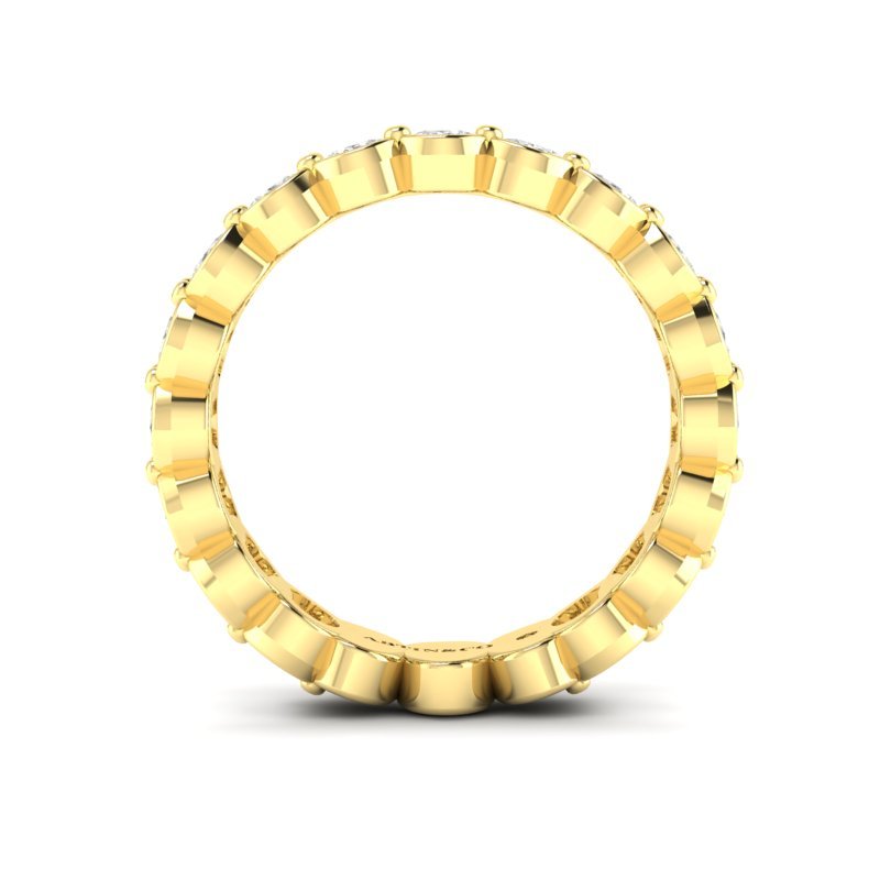 14K Gold Oval Cut Three Quarter Way Eternity Half Bezel Set Lab Grown Diamond Wedding Band Ring Oval Cut ABB-421.2-LGD  - Abtin & Co.