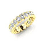 14K Gold Oval Cut Three Quarter Way Eternity Half Bezel Set Lab Grown Diamond Wedding Band Ring Oval Cut ABB-420.2-LGD  - Abtin & Co.