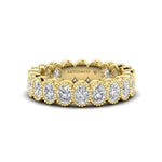 14K Gold Oval Cut Three Quarter Way Eternity Milgrain Bezel Set Lab Grown Diamond Wedding Band Ring Oval Cut ABB-422.2-LGD  - Abtin & Co.
