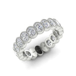 14K Gold Oval Cut Three Quarter Way Eternity Milgrain Bezel Set Lab Grown Diamond Wedding Band Ring Oval Cut ABB-422.2-LGD  - Abtin & Co.