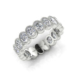 14K Gold Oval Cut Three Quarter Way Eternity Milgrain Bezel Set Lab Grown Diamond Wedding Band Ring Oval Cut ABB-423.2-LGD  - Abtin & Co.
