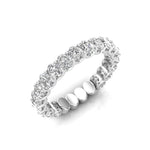 14K Gold Oval Cut Three Quarter Way Eternity U Prong Set Lab Grown Diamond Wedding Band Ring Oval Cut ABB-391.2-LGD  - Abtin & Co.