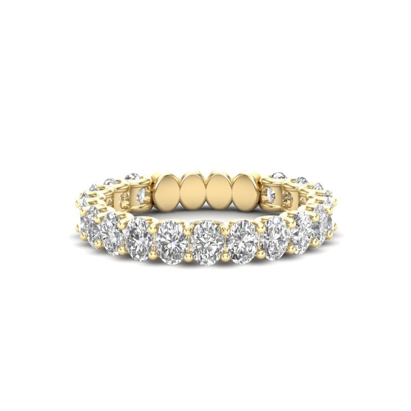 14K Gold Oval Cut Three Quarter Way Eternity U Prong Set Lab Grown Diamond Wedding Band Ring Oval Cut ABB-391.2-LGD  - Abtin & Co.