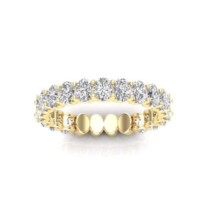 14K Gold Oval Cut Three Quarter Way Eternity U Prong Set Lab Grown Diamond Wedding Band Ring Oval Cut ABB-391.2-LGD  - Abtin & Co.