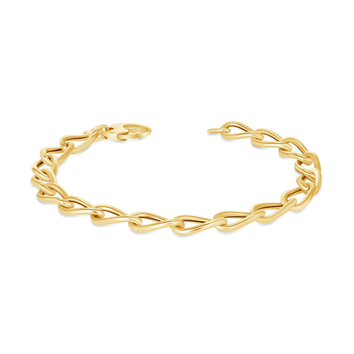 14K Gold Oval Link Light Chain Bracelet Bracelet ABGBR-101-G  - Abtin & Co.