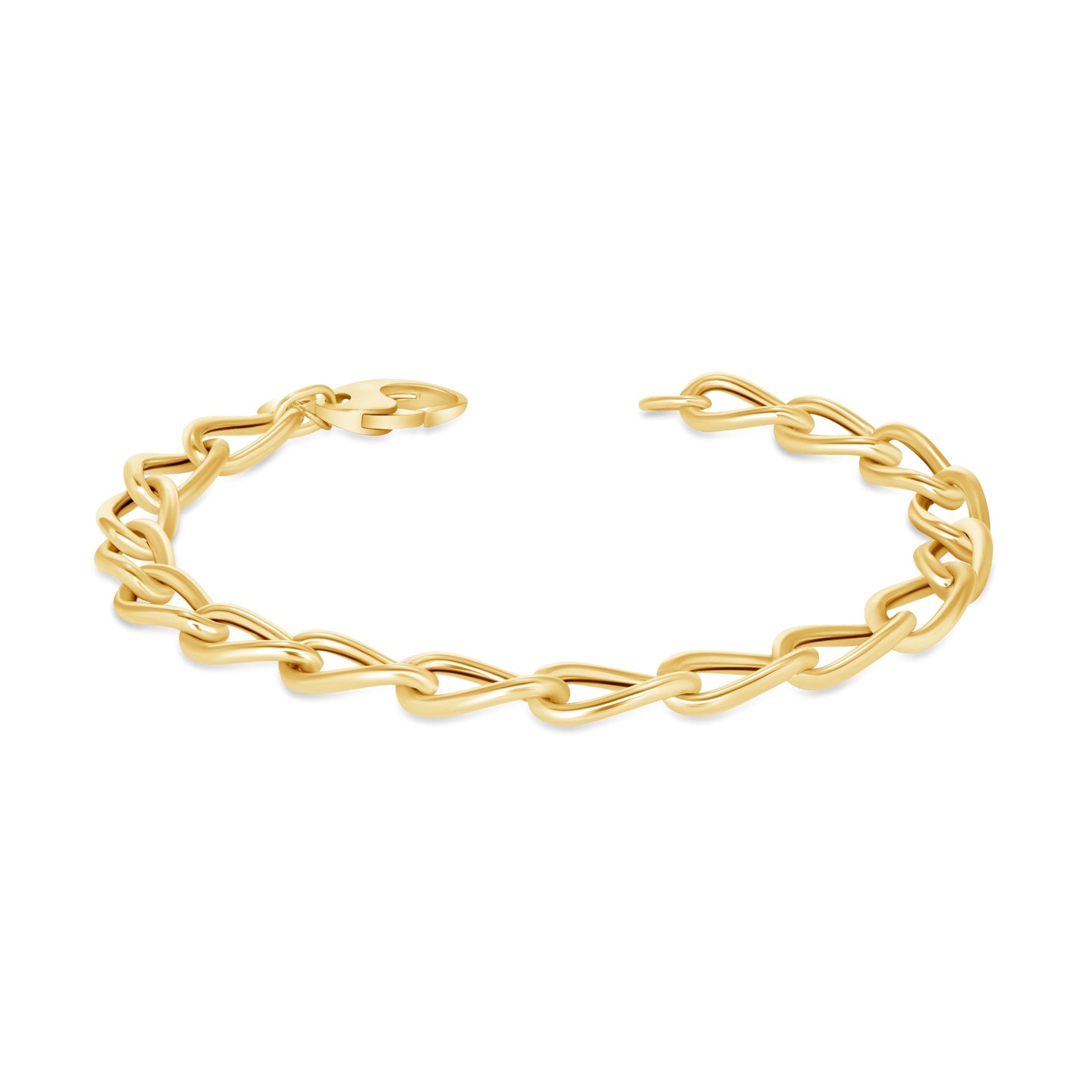 14K Gold Oval Link Light Chain Bracelet Bracelet ABGBR-101-G  - Abtin & Co.
