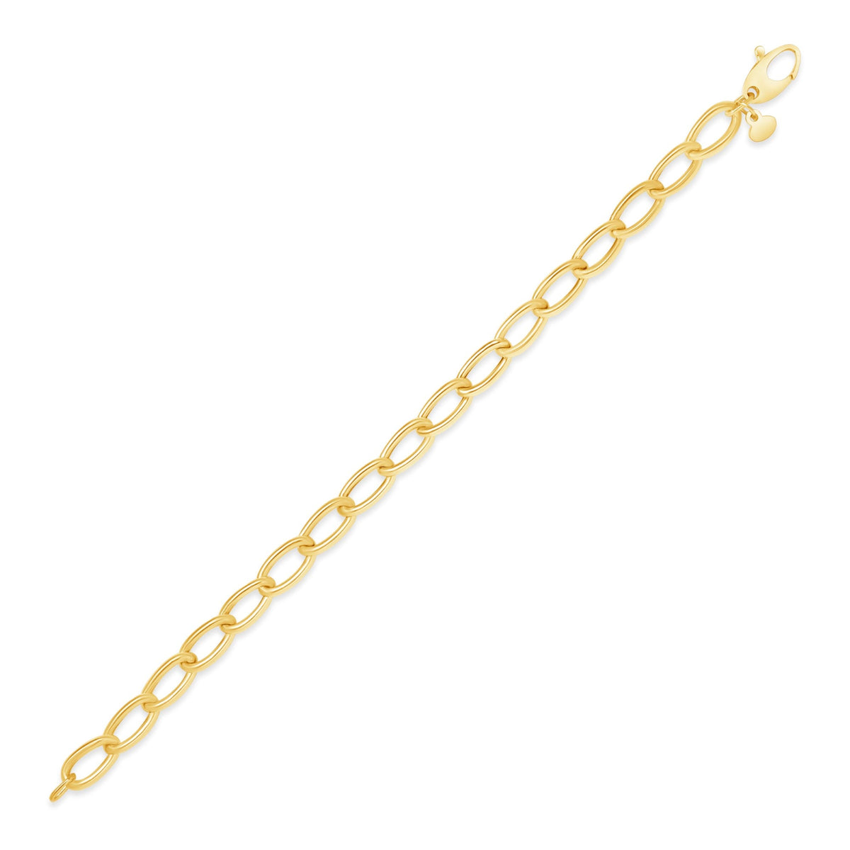 14K Gold Oval Link Light Chain Bracelet Bracelet ABGBR-101-G  - Abtin & Co.