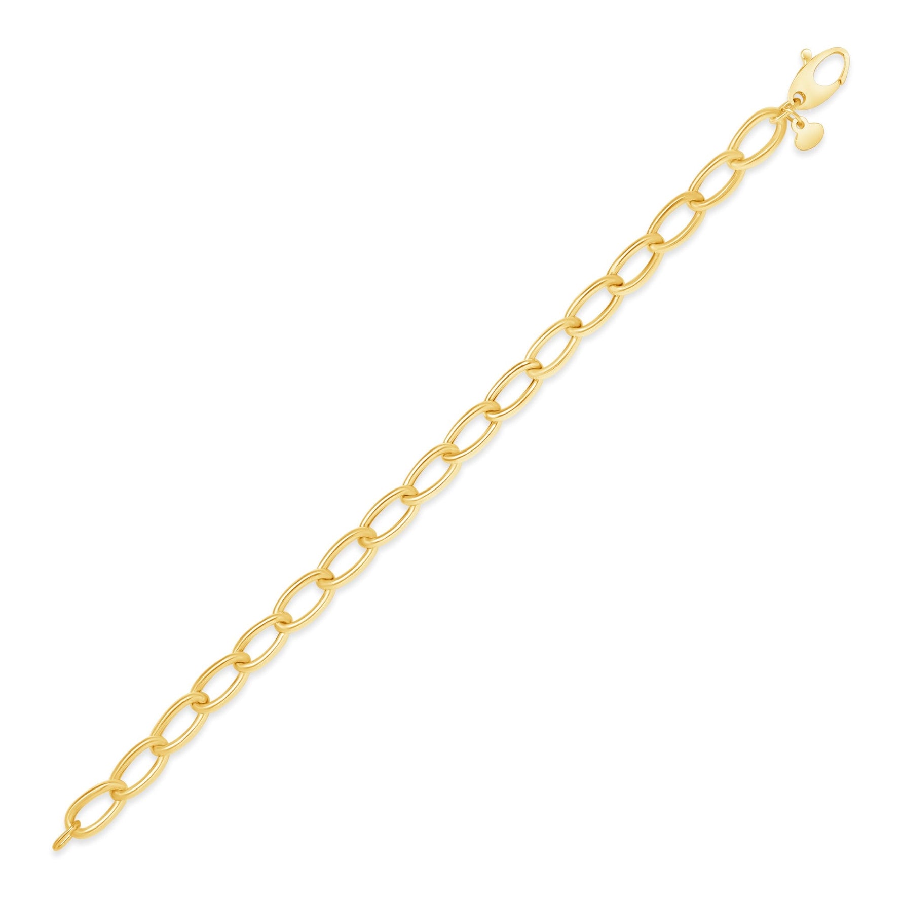14K Gold Oval Link Light Chain Bracelet Bracelet ABGBR-101-G  - Abtin & Co.
