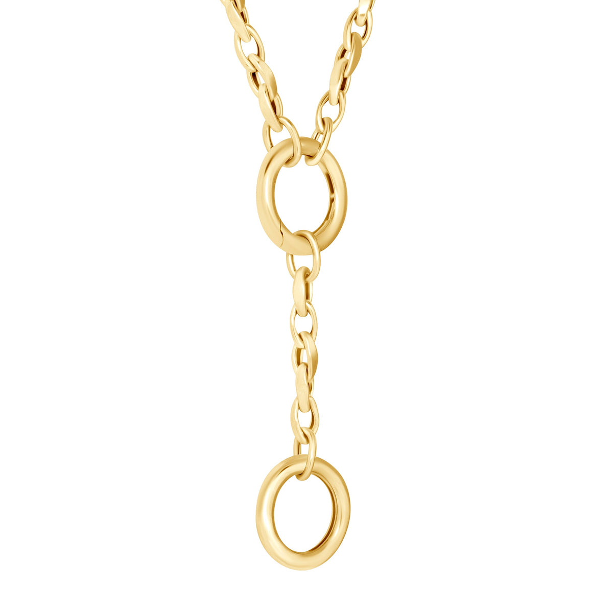 14K Gold Oval Link Toggle Lariat Necklace Necklace   - Abtin & Co.