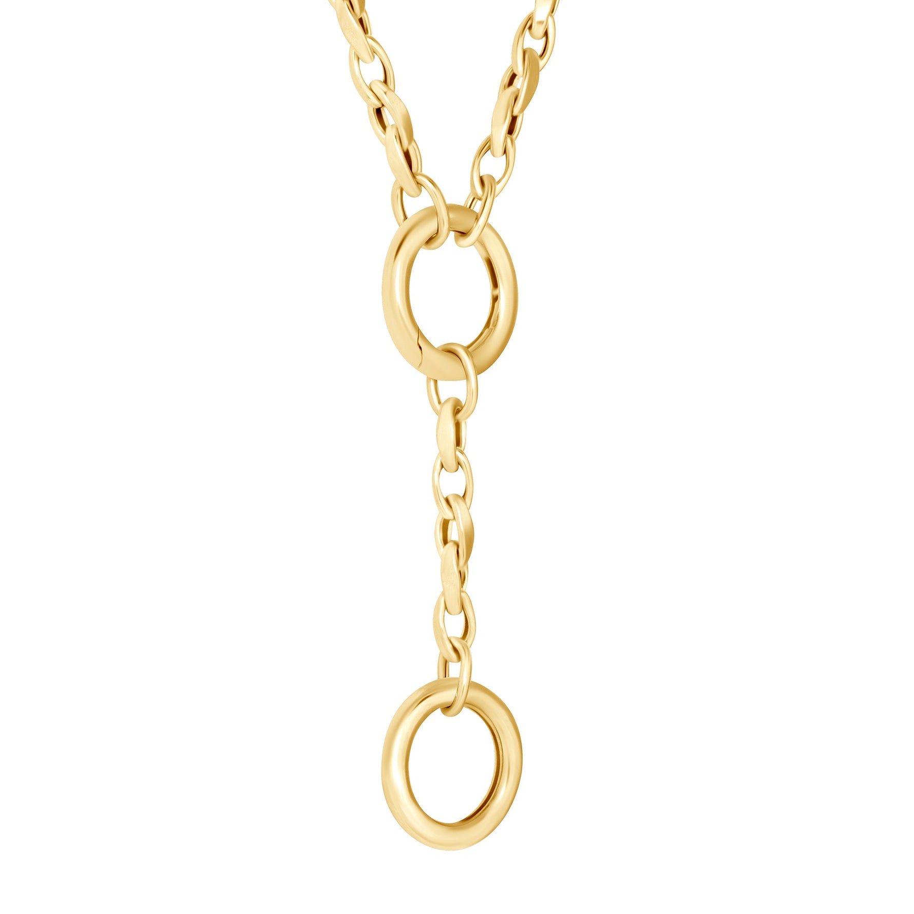 14K Gold Oval Link Toggle Lariat Necklace Necklace   - Abtin & Co.