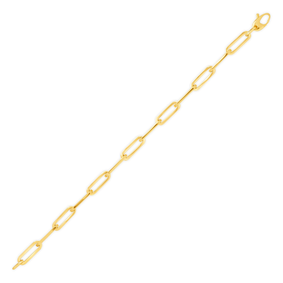 14k Gold Paper Clip Chain-Link Bracelet Bracelet ABGBR-103-G  - Abtin & Co.