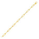 14k Gold Paper Clip Chain-Link Bracelet Bracelet ABGBR-103-G  - Abtin & Co.